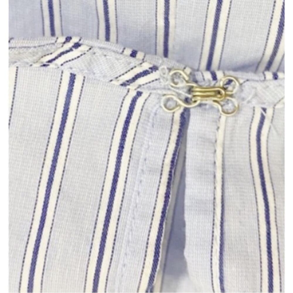 Trouve Blue & White Stripe Sleeveless Frill Ruffle Top, Size Medium - Picture 9 of 14
